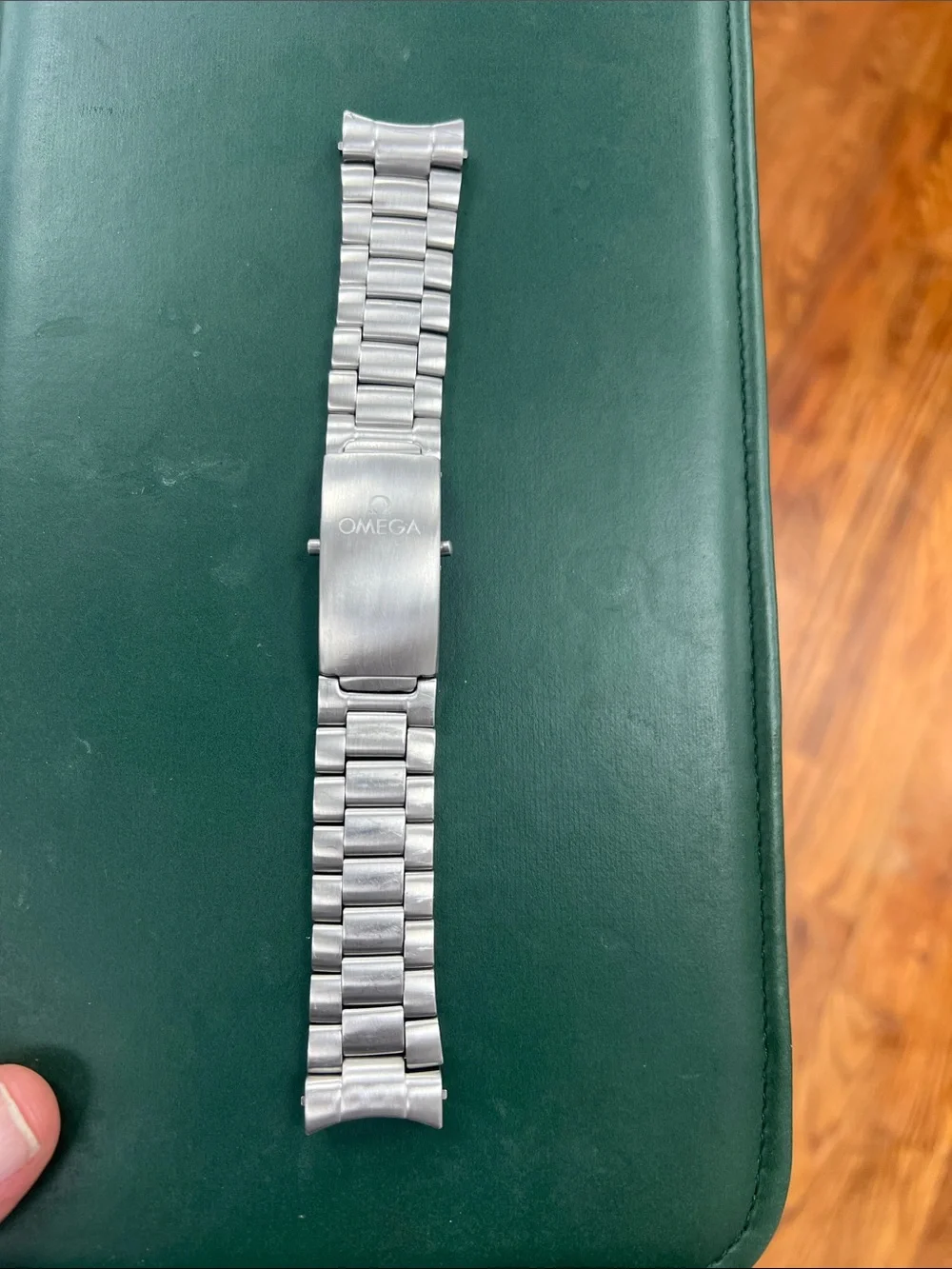 Omega Brushed Silver Stainless Steel Bracelet
